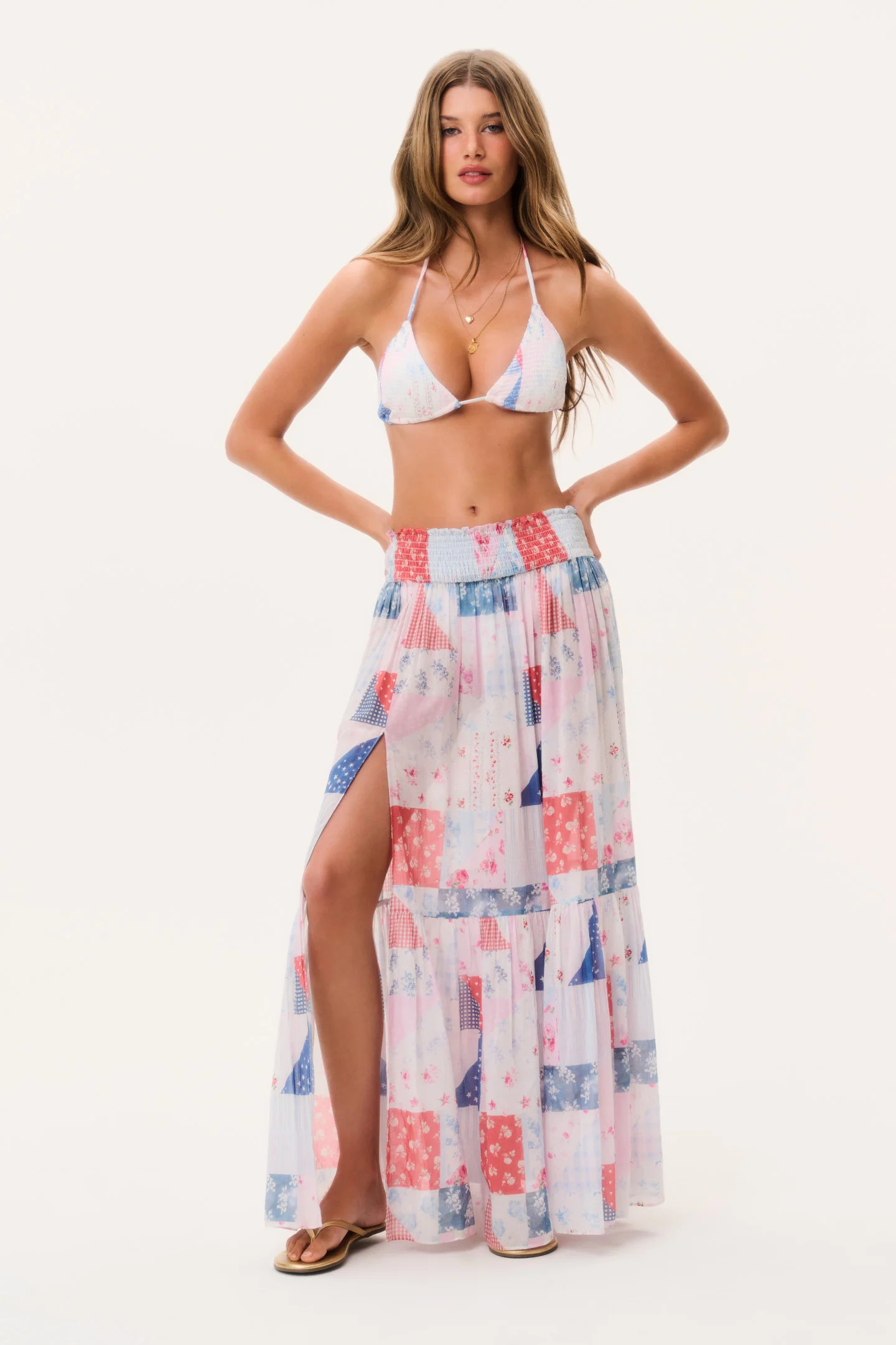 Umber Patchwork Print Maxi Skirt | LoveShackFancy