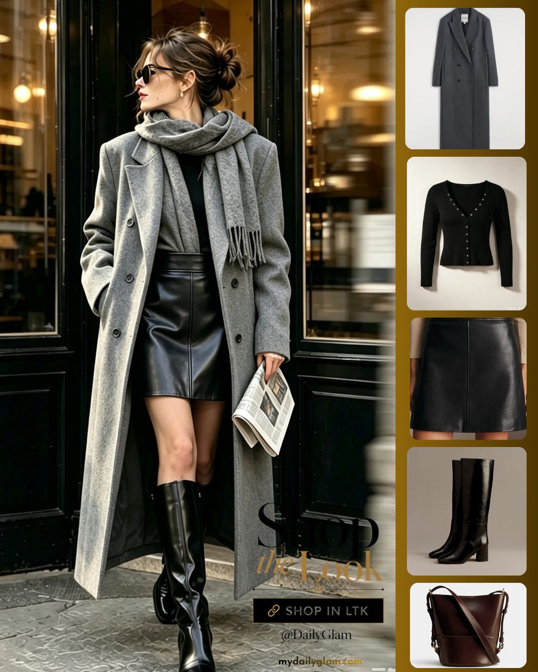 Sophisticated Grey Wool Coat Outfit | Leather Mini Skirt + Oversized Scarf

#GreyCoat #FallElegance #LeatherMiniSkirt #OversizedScarf #LongWoolCoat #CityFallOOTD #ChicFall 

 #LTKootd #LTKOver40 #LTKWorkwear