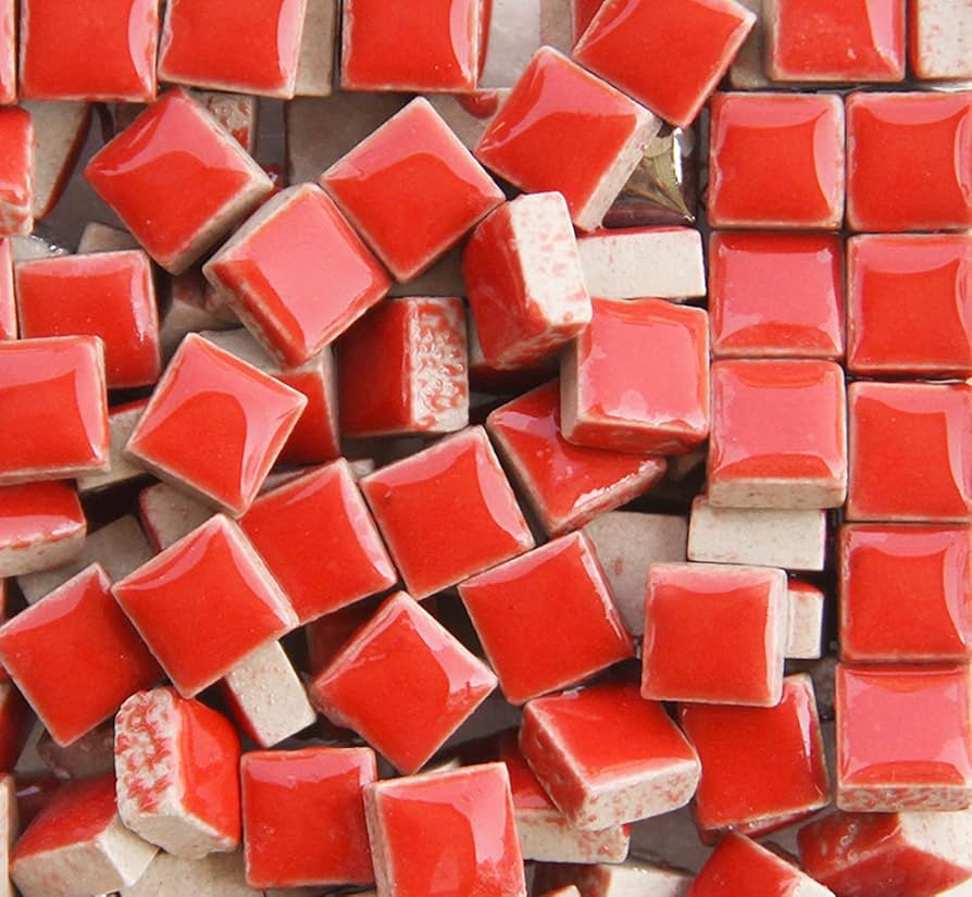 PINUO&KE 200 Pieces / 200 g Square Shapes 1x1 cm Square Ceramic Mosaic Mosaic Tiles for Crafts, C... | Amazon (US)