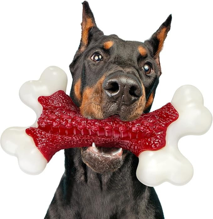 Tough Dog Toys, Toys for Aggressive Chewers Large Breed, Chew Dogs, Bone Toy Nylon Dogs Almost In... | Amazon (US)