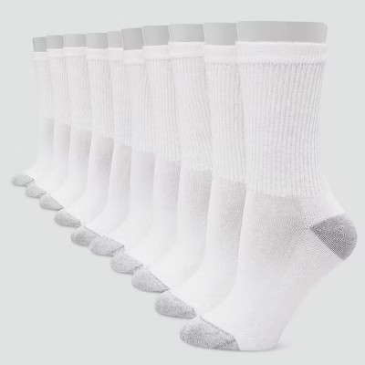 Hanes Women's Cushioned 10pk Crew Socks - 5-9 | Target