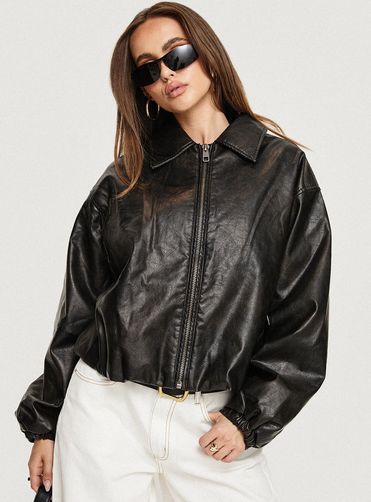 Nirvana Bomber Jacket Onyx | Princess Polly US