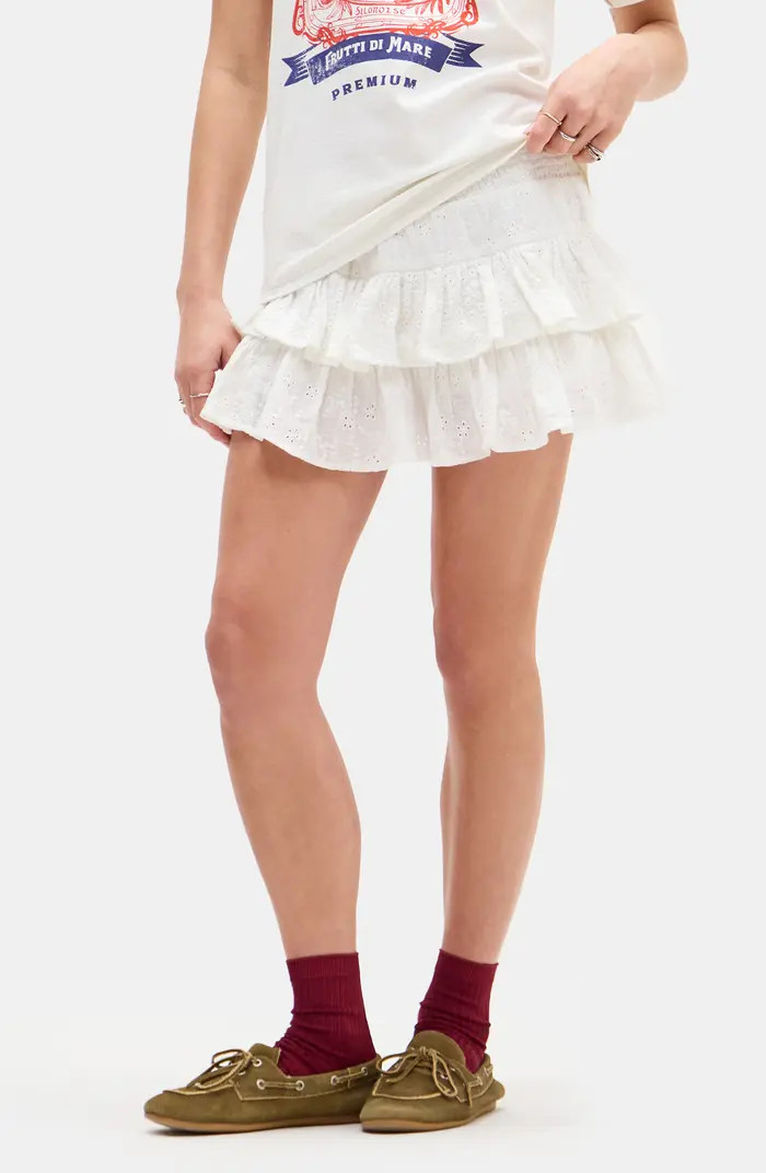 Tilly Tiered Eyelet Cotton Miniskirt | Nordstrom