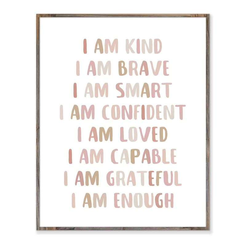 Affirmations Print, I Am Kind, I Am Brave, Affirmations For Kids, Inspirational Quote, Nursery Ro... | Amazon (US)
