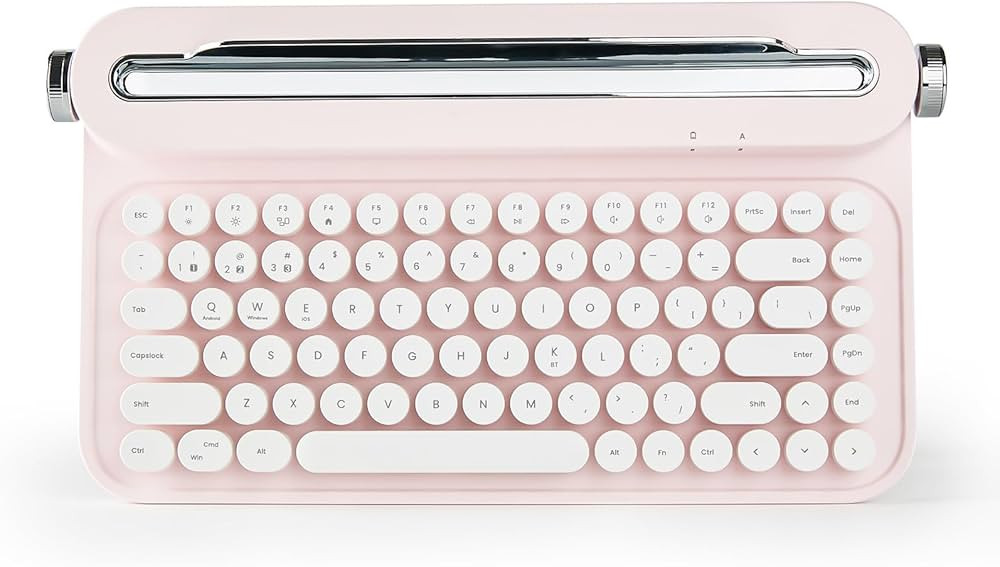 YUNZII ACTTO B305 Wireless Typewriter Keyboard, Retro Bluetooth Aesthetic Keyboard with Integrate... | Amazon (US)