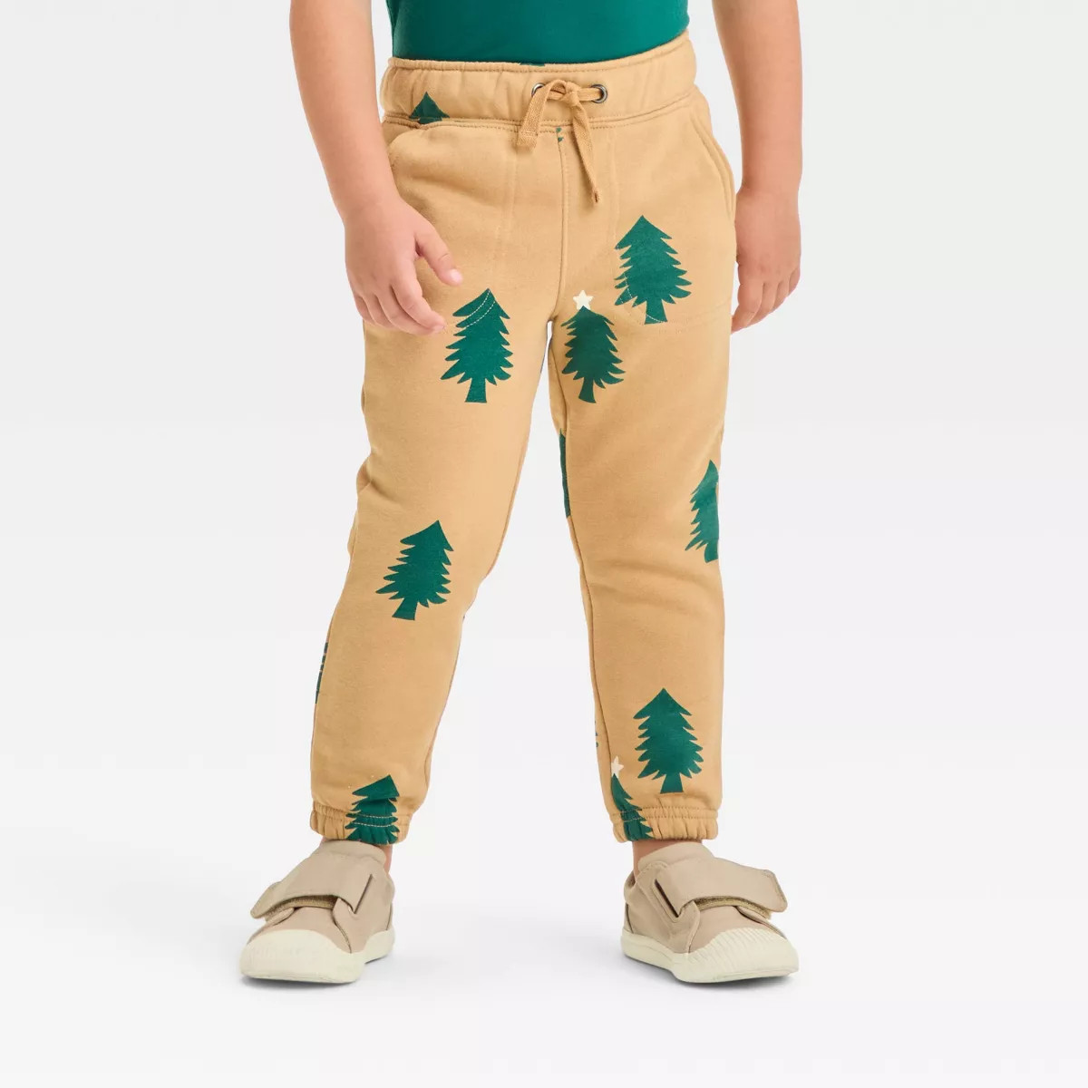 Toddler Boys' Tree Printed Fleece Pull-On Jogger Pants - Cat & Jack™ Brown | Target