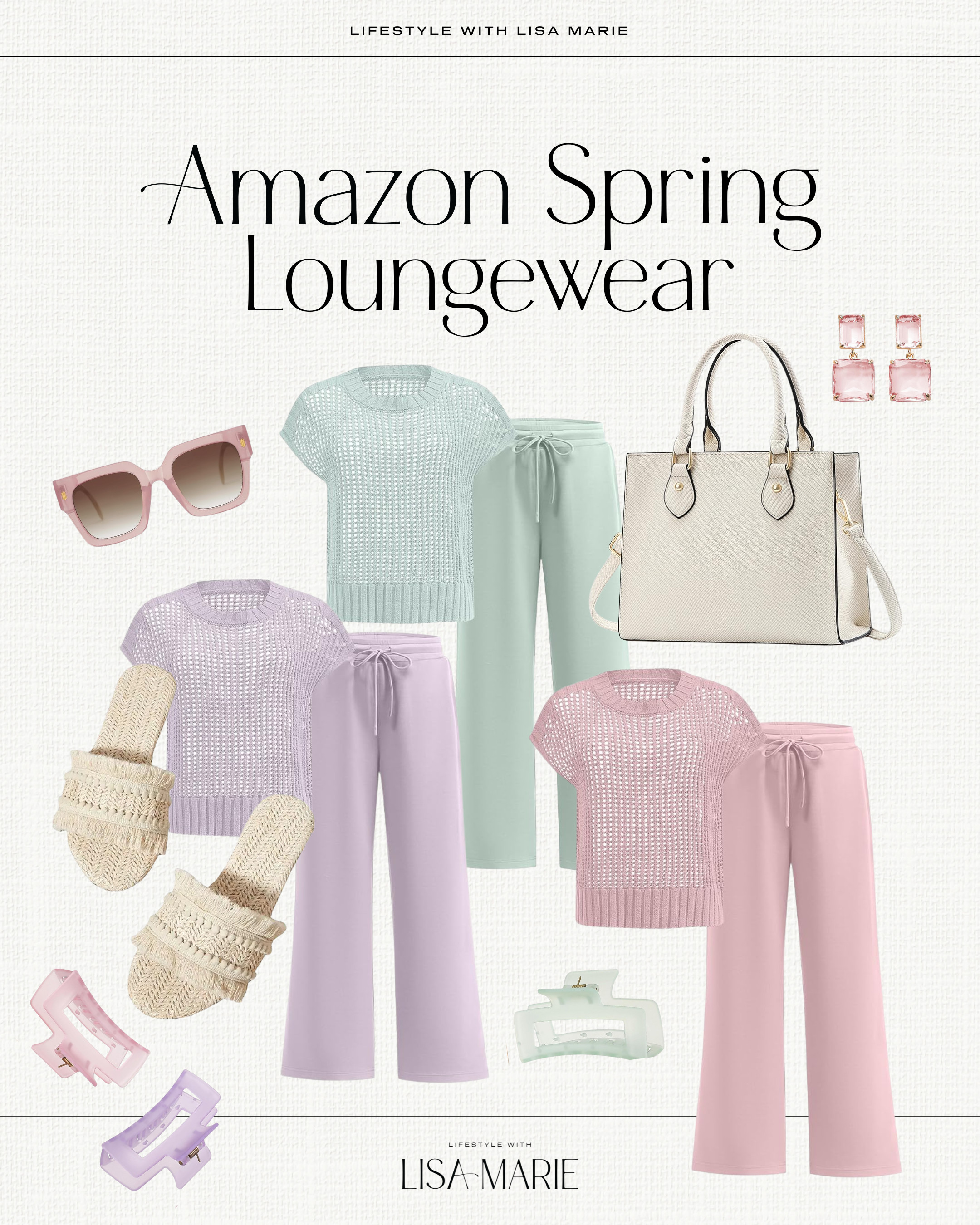 Amazon spring loungewear. Pastel loungewear. Elevated casual outfits. Elevated loungewear. Matching sets. Spring outfits. Dressy loungewear. Spring loungewear. Resort loungewear. Vacation loungewear.  

 #LTKootd #LTKSeasonal #LTKPetite