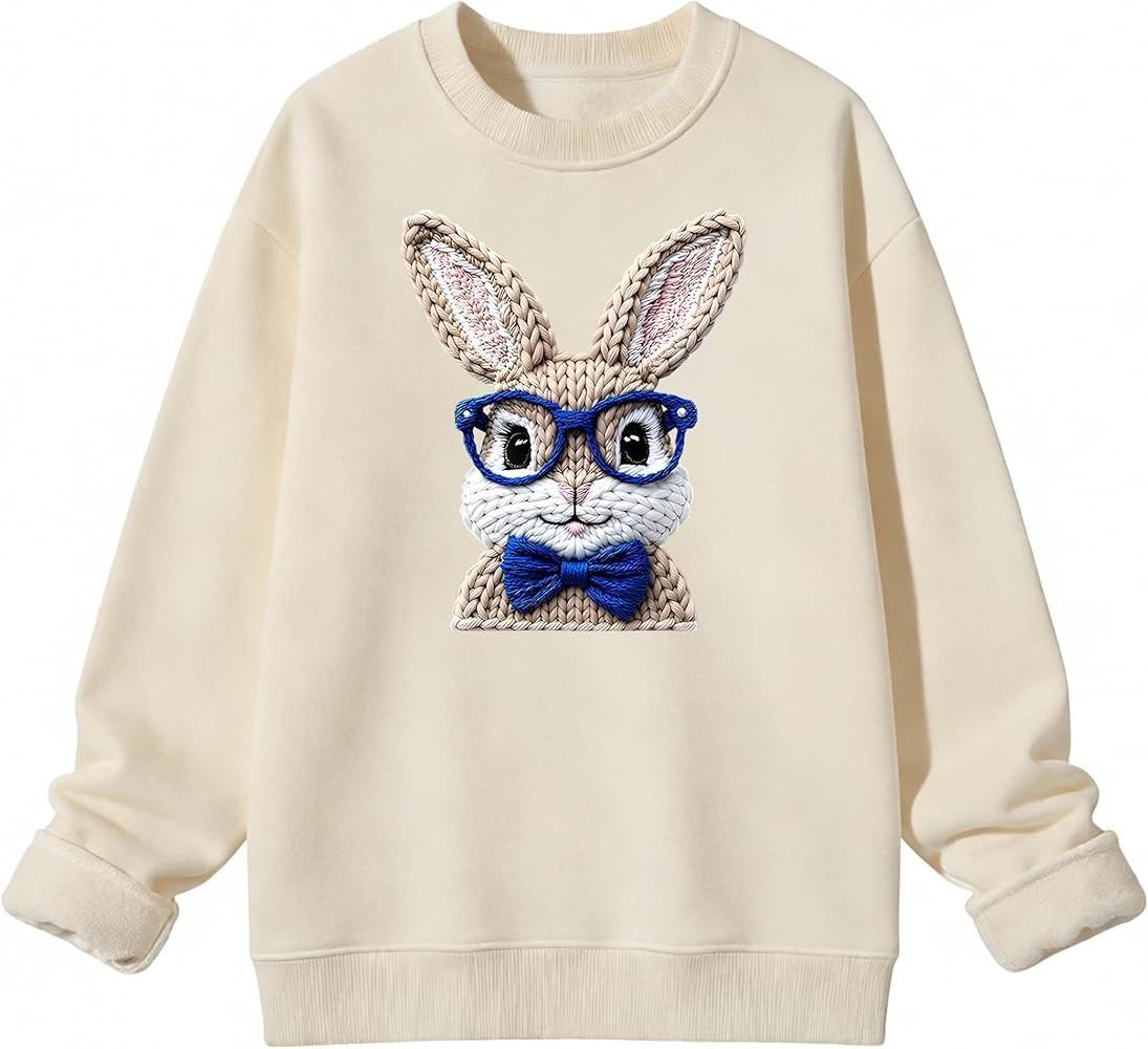Retro Easter Bunny Sweatshirt, Funny Vintage Easter Bunny Sweater Hoodie Long Sleeve Cute Graphic... | Amazon (US)
