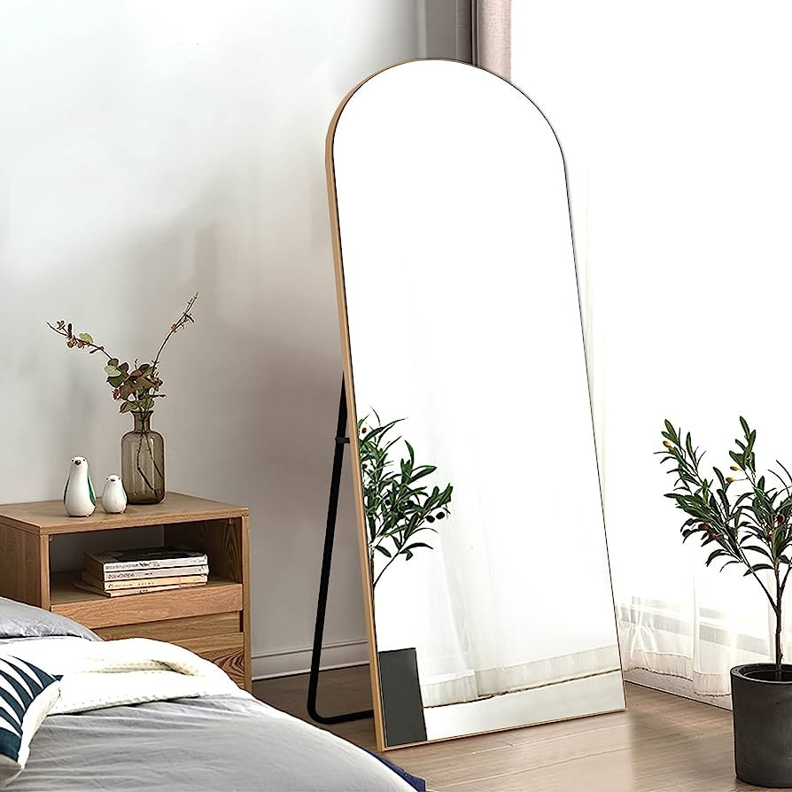 MIRUO 65" x 22" Arched Floor Mirror with Stand Arched Full Length Mirror Large Bedroom Mirror Dre... | Amazon (US)
