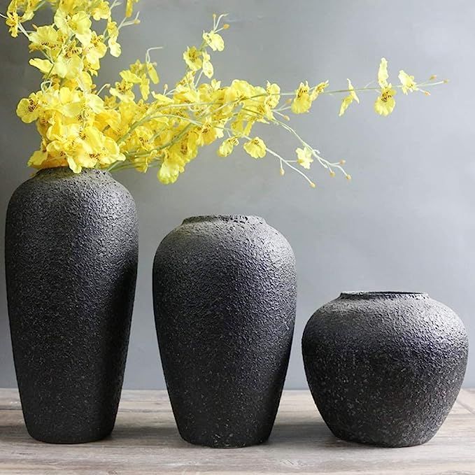 Amazon.com: RAN Vintage Ceramic Vase Floor Modern Dried Flower Decorative Ornaments Retro Clay Po... | Amazon (US)