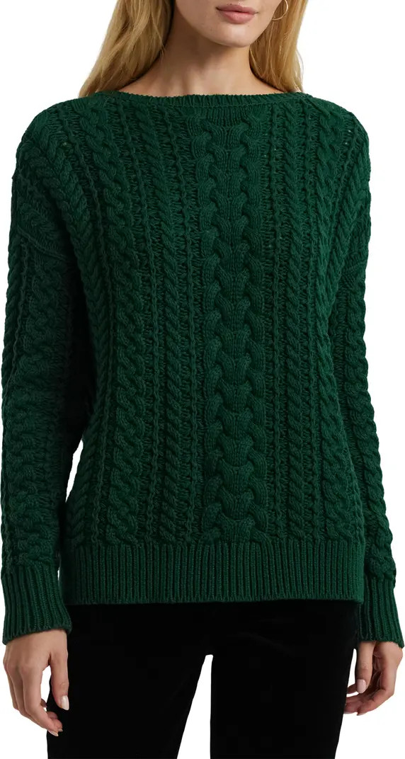 Cable Stitch Cotton Blend Sweater | Nordstrom