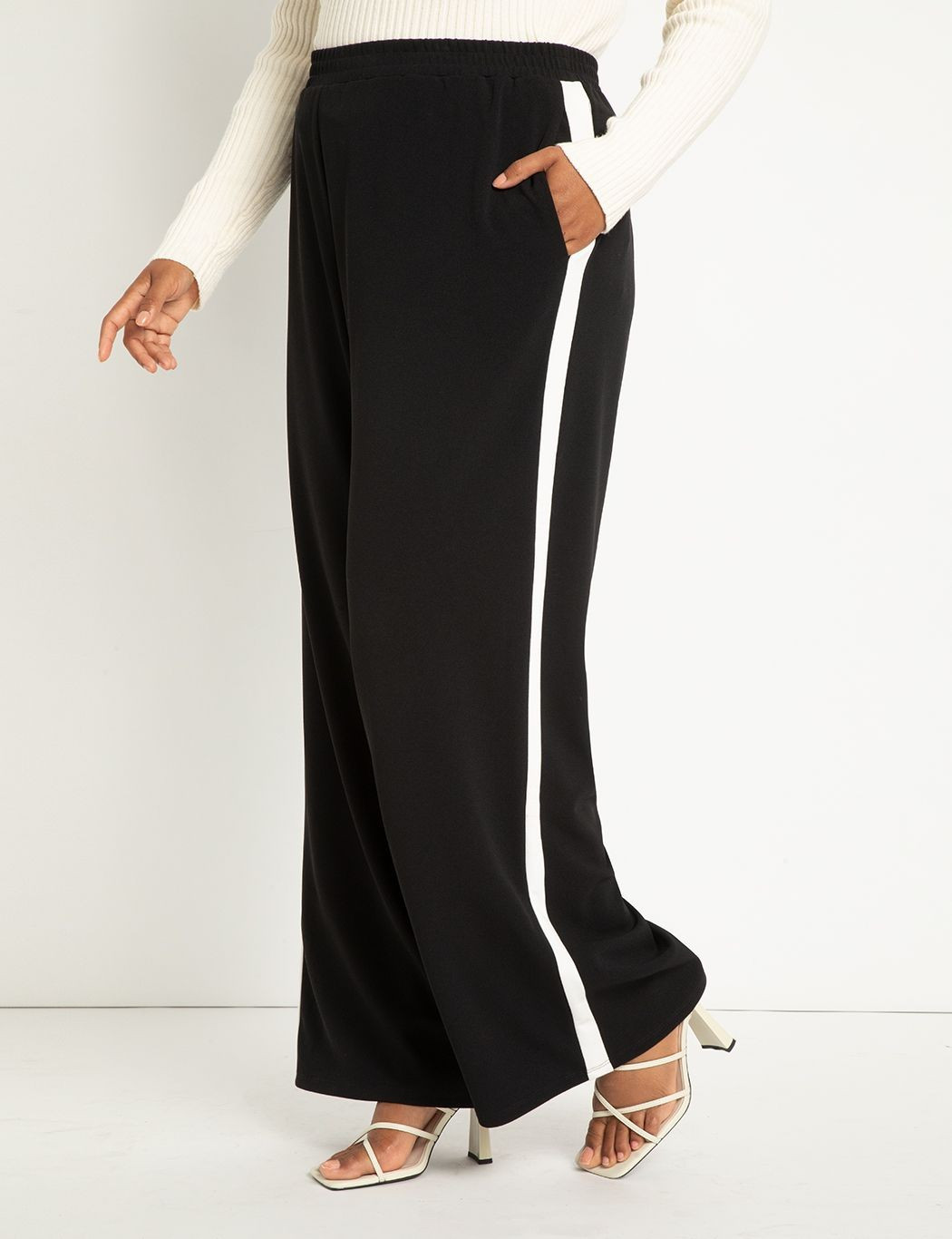 Wide Leg Pant With Side Stripe | Eloquii