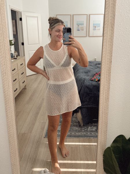 Beach outfit of the day - small coverup (HOW CUTE IS THIS!!!) // M suit - both top and bottoms // **all my skincare I do before the beach and basically every morning is linked too! Paula’s choice skincare has literally changed my LIFE! Sounds dramatic, I know, but trust me! Totally transformed my skin 😭🙌🏻 the steps I did are as followed: cleansed my face first, then the BHA exlofiant, second- the daily acne clearing treatment, then the pro collagen boost, vitamin C serum, eye cream by Zo skincare, and lastly my SPF moisturizer which is the youth extending hydration in the blue bottle 