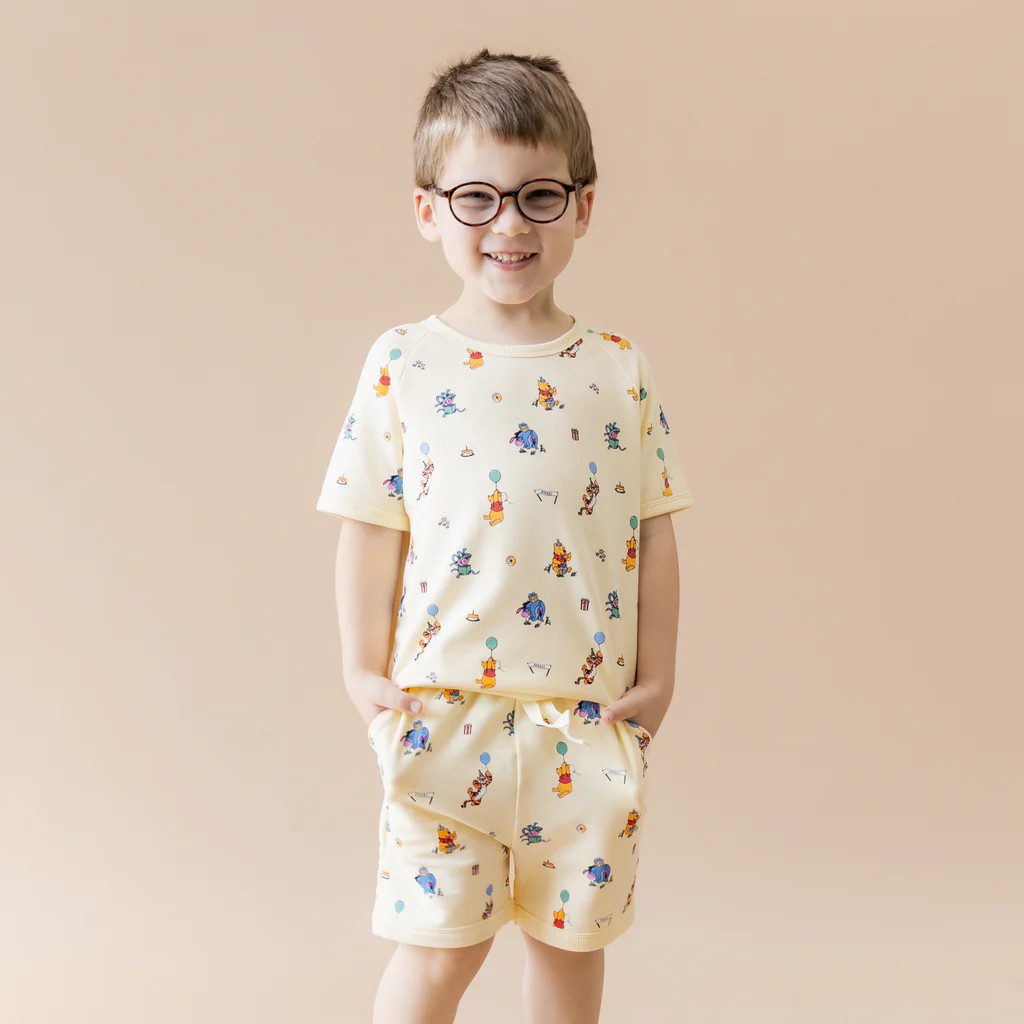 Short Sleeve Jogger Set in Winnie the Pooh Celebration | Kyte Baby