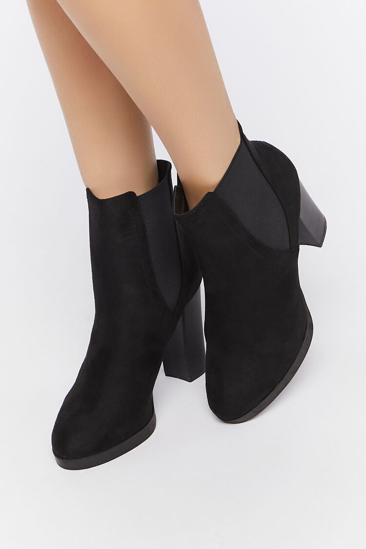 Women Faux Suede Chelsea Booties in Black, 6.5 | Forever 21 (US)