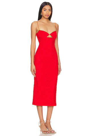 Ivanna Midi Dress in Fire Red | Revolve Clothing (Global)
