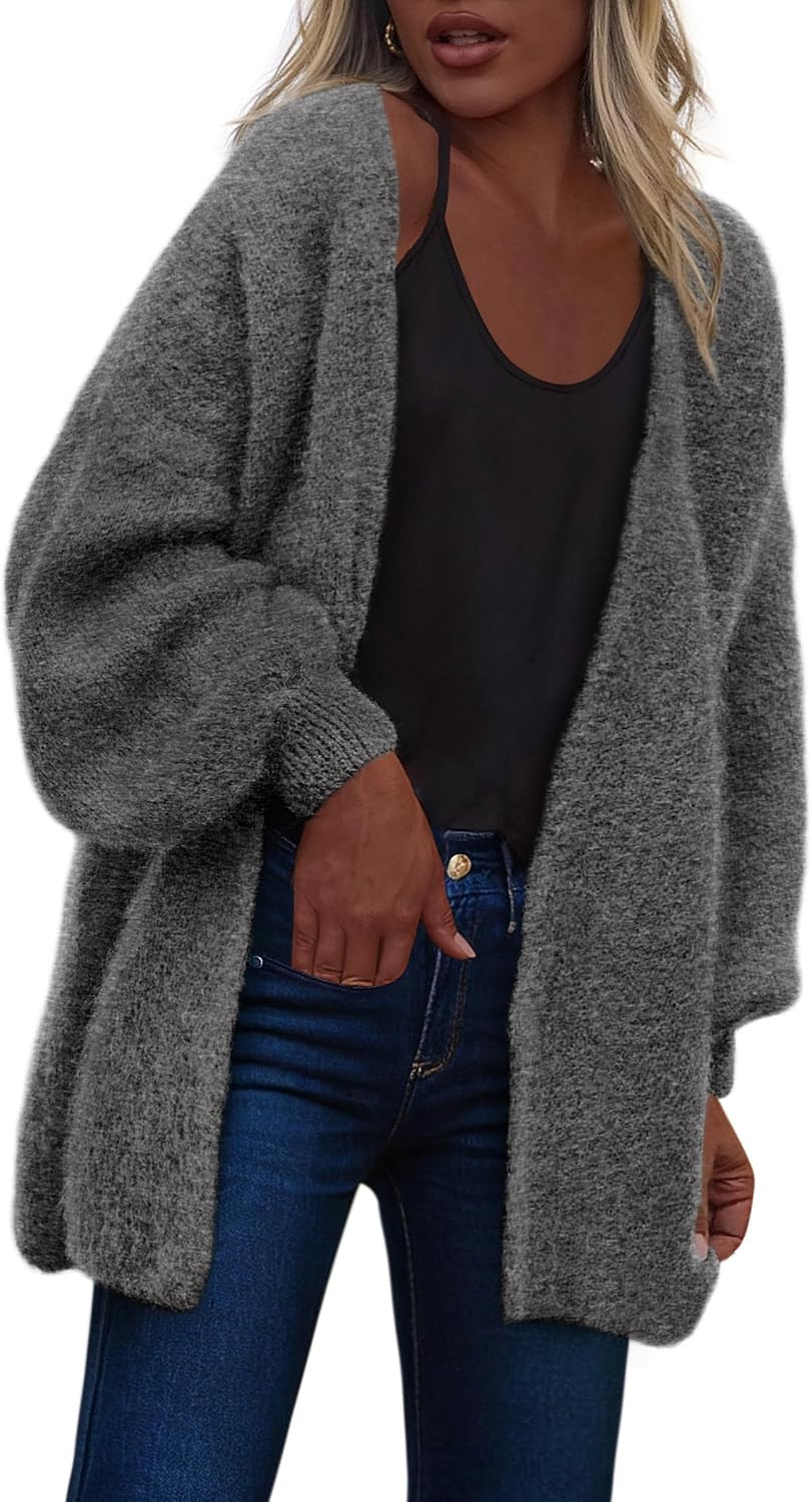 dowerme Women Open Front Slouchy Cozy Chunky Knit Cardigans | Amazon (US)