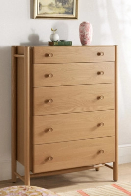 Roma Oak Wood Five-Drawer Dresser | Anthropologie (US)