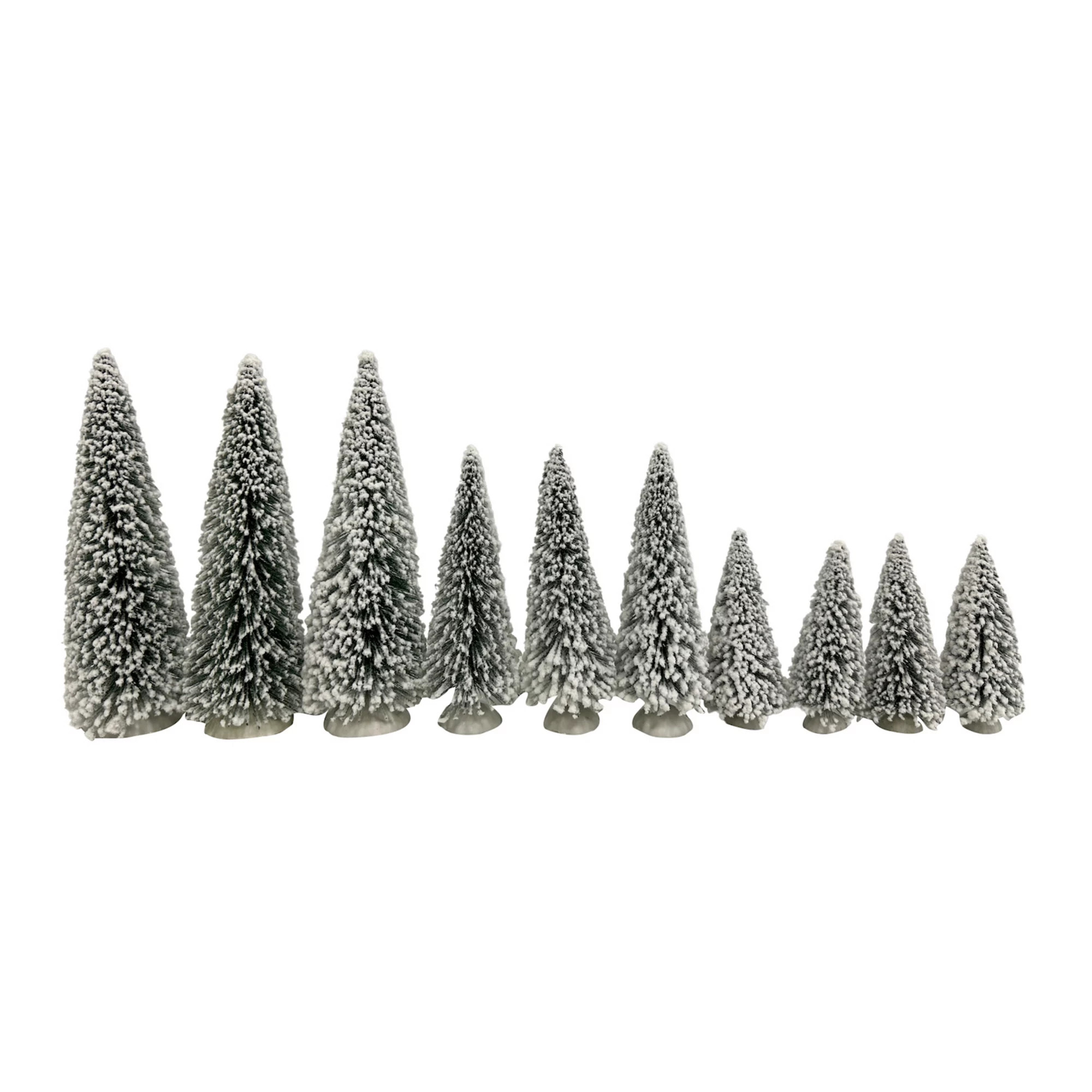 St. Nicholas Square® Flocked Bottle Brush Tree Set of 10 Table Decor | Kohl's