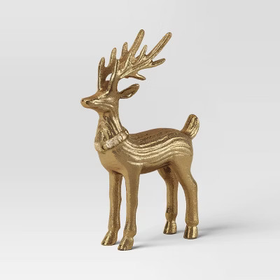 Christmas Metal Standing Deer Gold - Threshold™ | Target