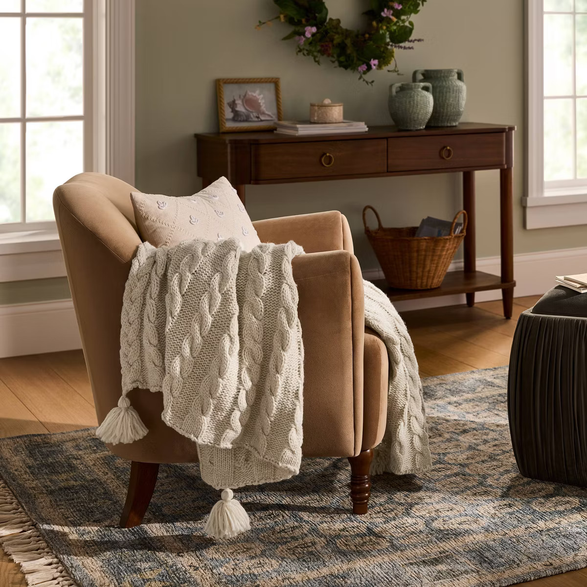 Knit Tassel Braided Throw - Threshold™ designed with Studio McGee | Target