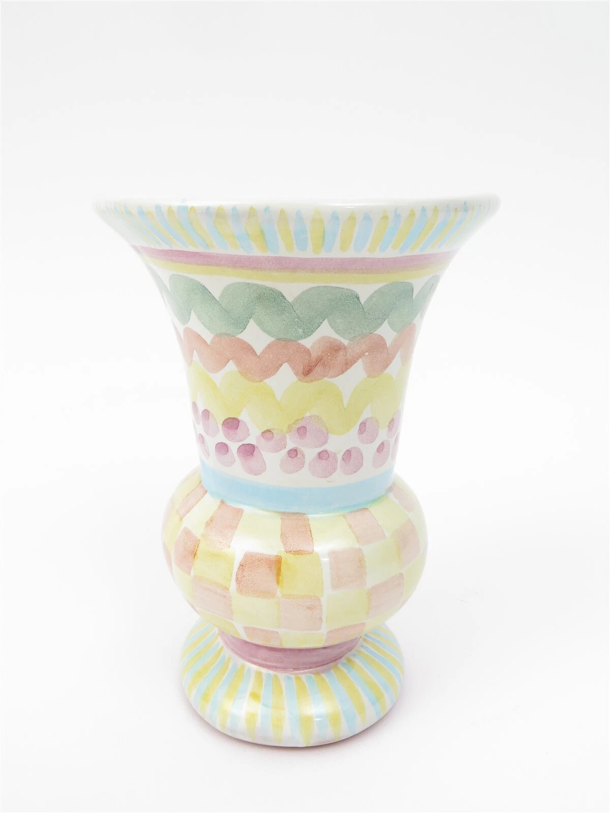 Mackenzie Childs Ceramic Hand Painted Aurora Vase 7" tall c.1988 | eBay US