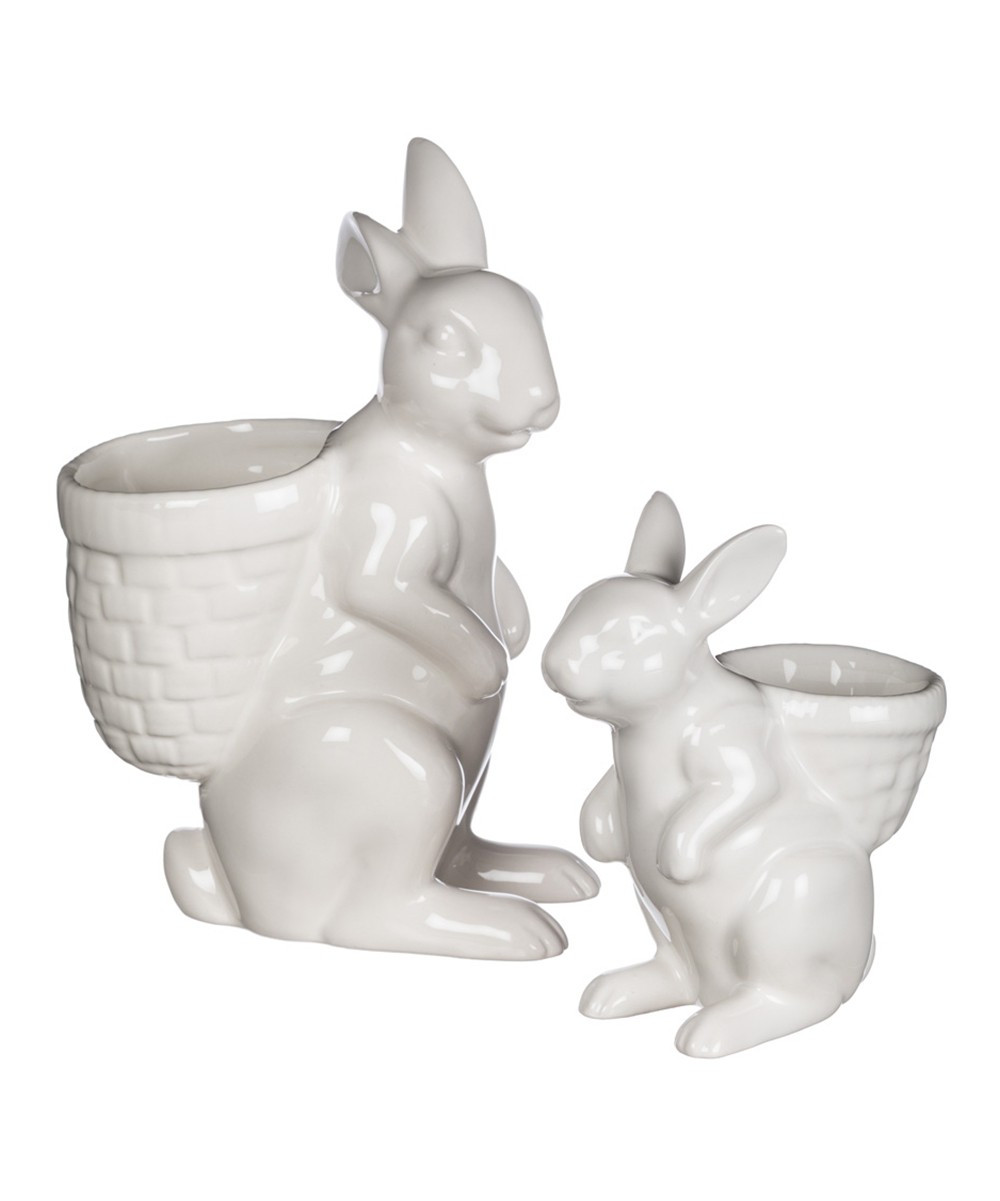 Sullivans Decor Outdoor Planters WH - Ceramic Bunny Planter Set | Zulily