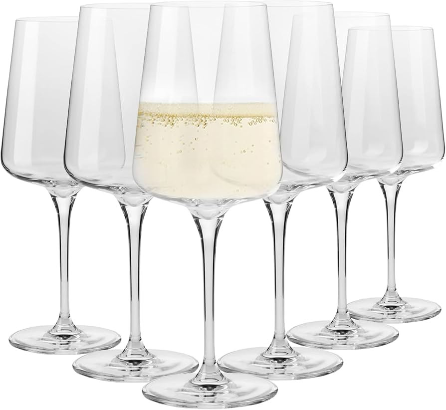 Krosno white and sparkling wine glasses | 6 pieces set | Elegant | Crystal Glass | Lead-free glas... | Amazon (US)