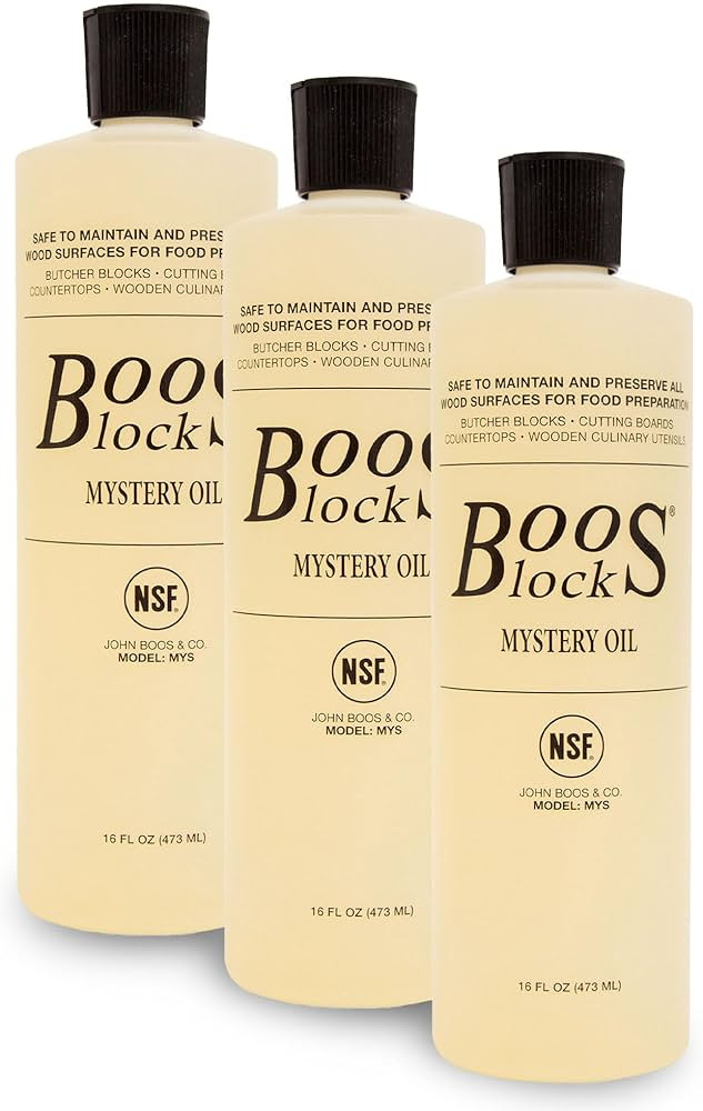 Amazon.com: John Boos 3-Pack Mystery Oil, Food-Grade Care Set, 16 oz - All-Natural Maintenance Fo... | Amazon (US)
