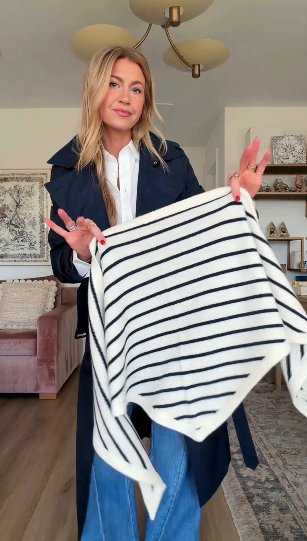 My favorite trench + shawl! 
Trench: runs TTS, wearing size small