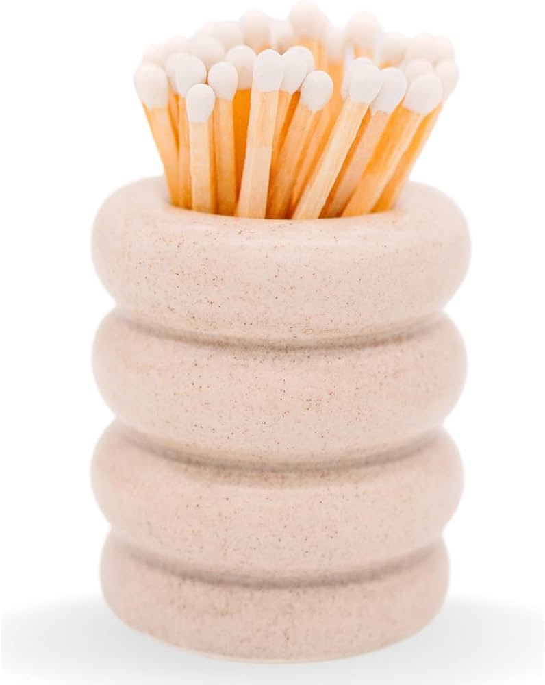 River Birch Stone Gray Ceramic Match Holder with Striker | Birthday, Holiday, Decorative, Gifts |... | Amazon (US)
