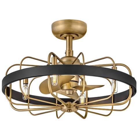 22" Hinkley Eli Heritage Brass LED Fandelier Ceiling Fan with Remote - #891Y6 | Lamps Plus | Lamps Plus