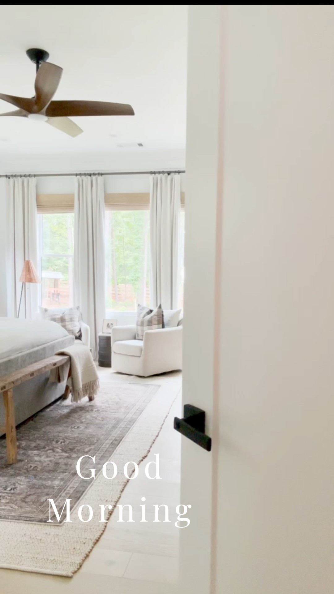 Good morning from our moody modern retreat ☕️ Waking up to this view never gets old — classic lines, soft textures, and natural light in our open-concept bedroom. Transitional style with a timeless twist 🤍 Shop the look. #LTKhome #BedroomGoals #MoodyDecor #ModernClassic #TransitionalStyle #OpenConceptLiving #porcheandco

#LTKHome #LTKStyleTip