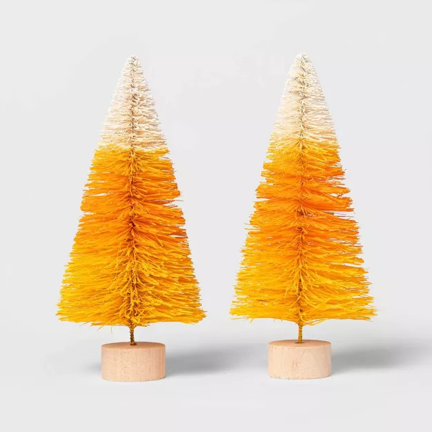 2pk Candy Corn Bottle Brush Halloween Artificial Tree - Hyde & EEK! Boutique™ | Target