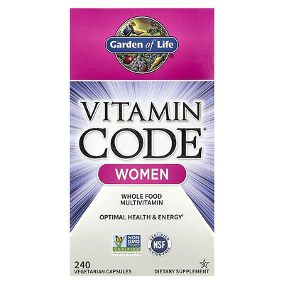 Garden of Life, Vitamin Code®, Whole Food Multivitamin, Women, 240 Vegetarian Capsules | iHerb