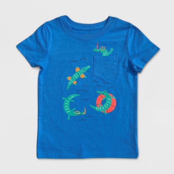 Toddler Boys' Short Sleeve Alligator Graphic T-Shirt - Cat & Jack™ Blue | Target