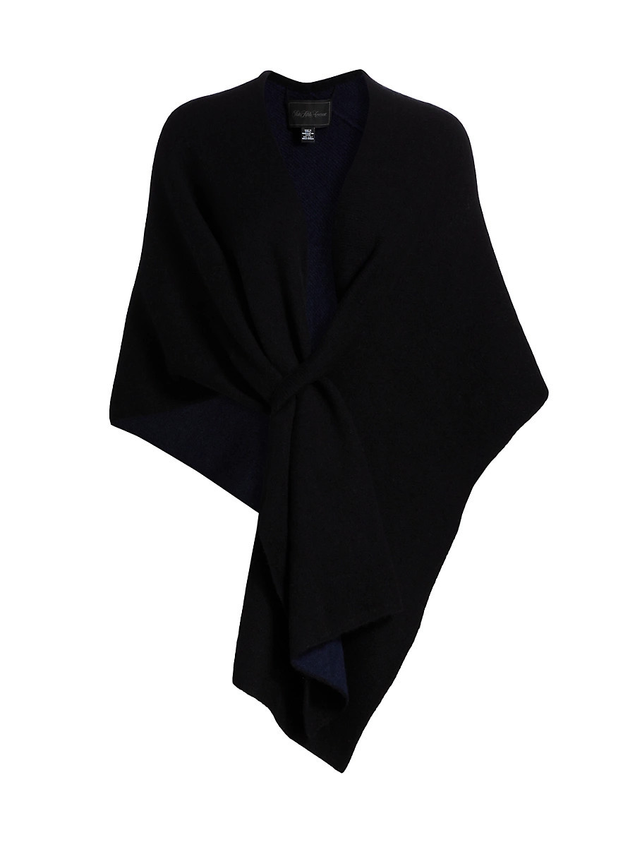Women's COLLECTION Loop Thru Double Face Wrap - Black Navy | Saks Fifth Avenue