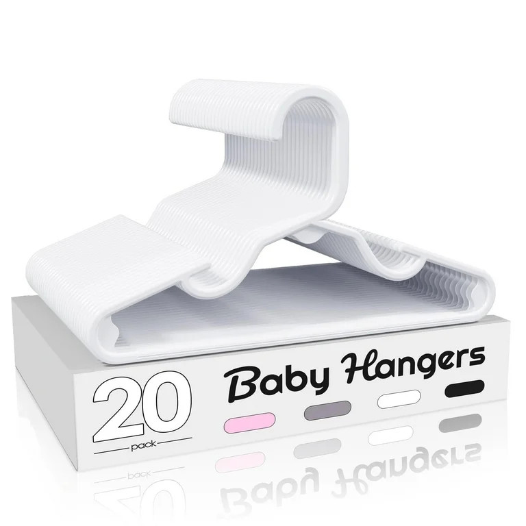 ACSTEP Baby Hangers 20 Pack, 11 Inch Kids Plastic Hangers, Non-Slip Baby Hangers for Closet, Baby... | Walmart (US)