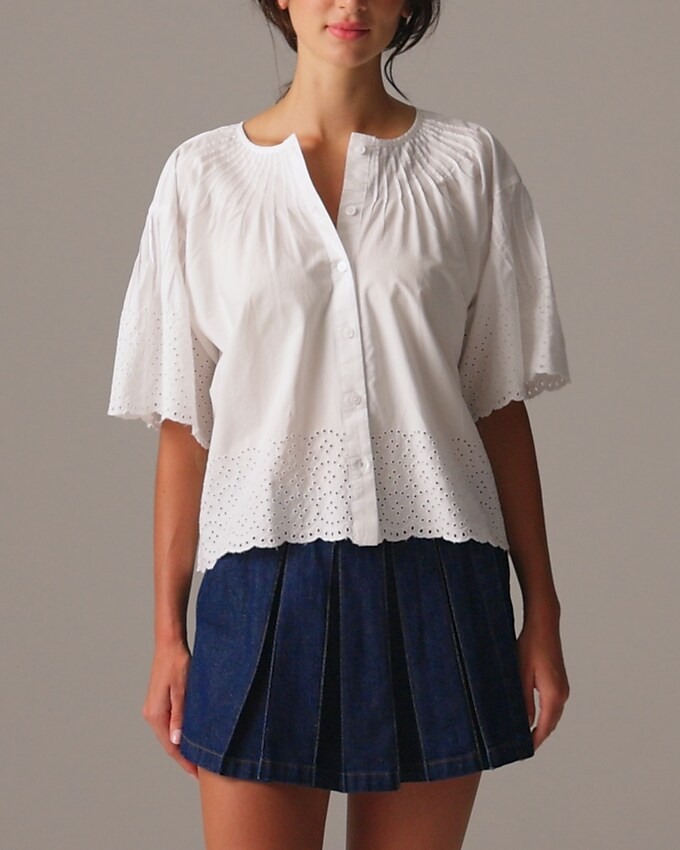 Jolie top in eyelet cotton poplin | J. Crew US