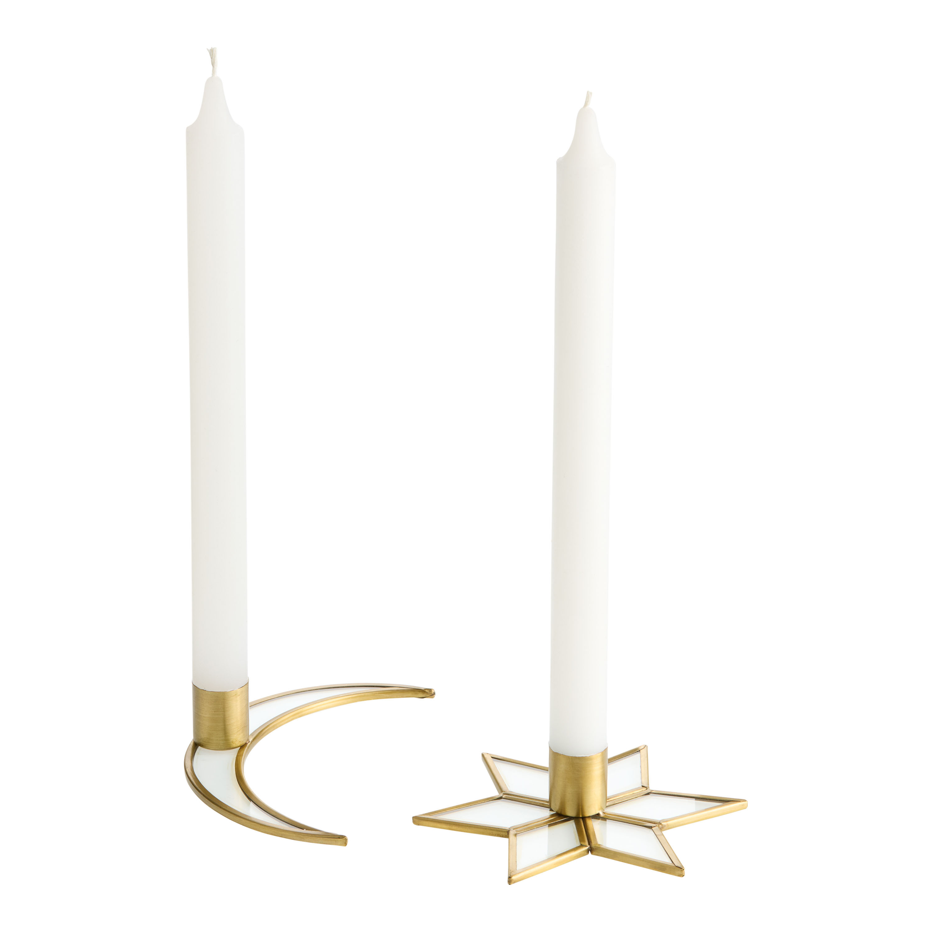 Vintage Gold and Glass Celestial Taper Candle Holder | World Market