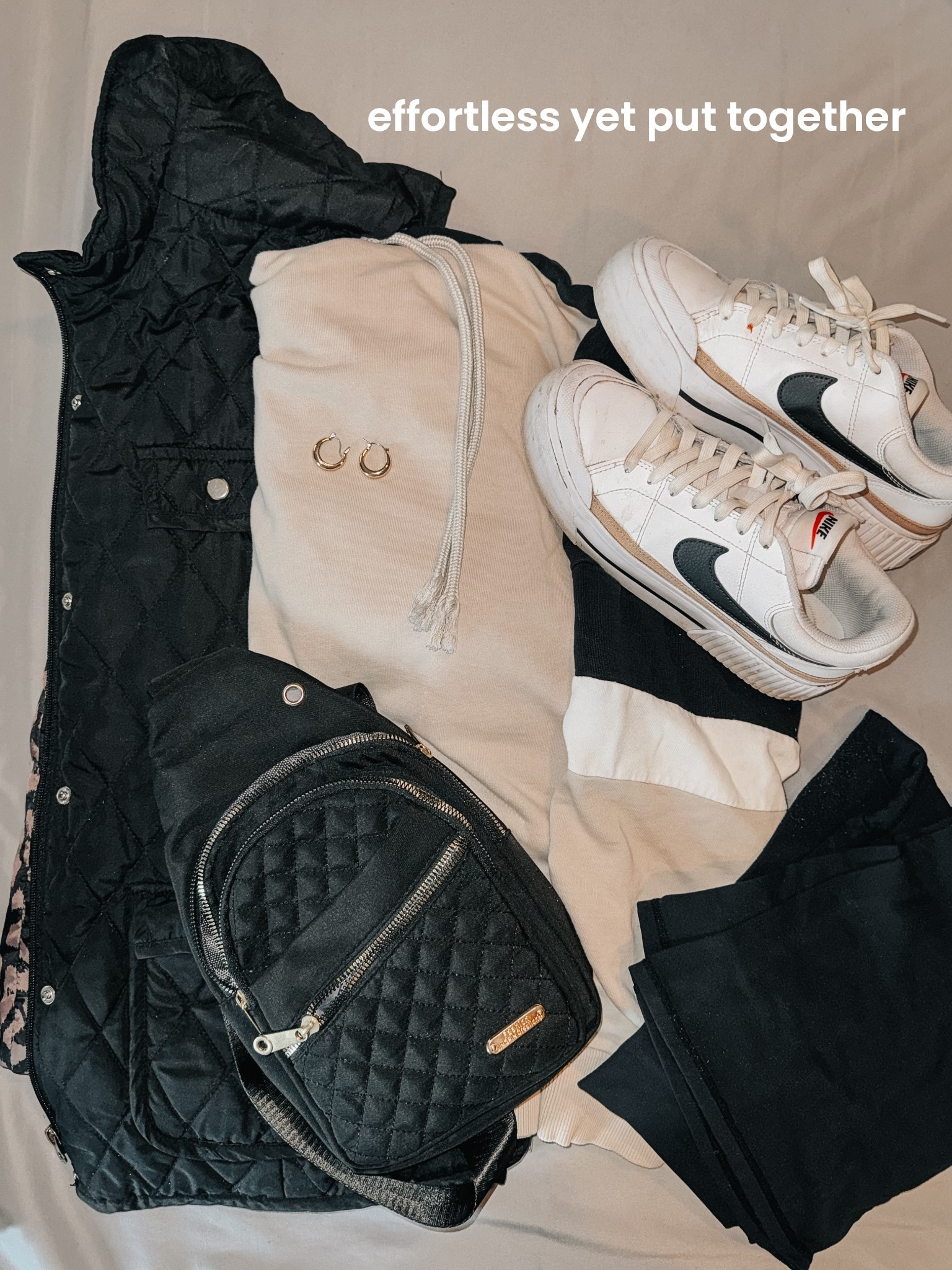 grocery day means i need something ✨comfortable✨ and effortless yet still makes me look put together for public, ya know?? that’s this outfit.

flare leggings + a color block sweatshirt i thrifted + my trusty black vest + my fav nikes + crossbody + $4 earrings = THAT look🤍

i got this crossbody off shein (no shame🤣) so i linked my next best id choose that’s similar + one that’s different but still cute for everyday effortless looks!

#LTKmomlife #LTKgrwm #LTKootd