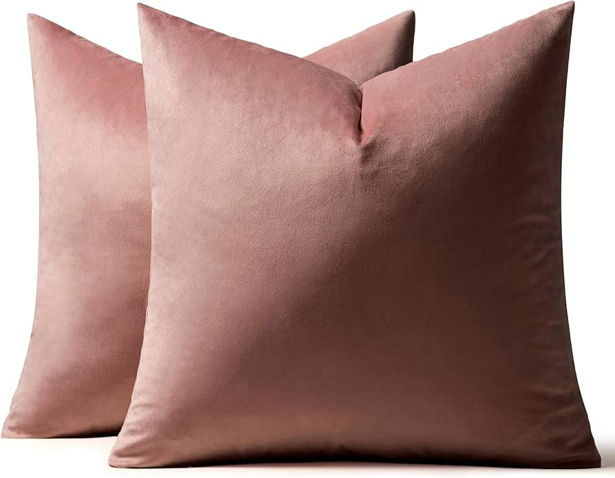 MIULEE Pack of 2 Decorative Velvet Pillow Covers Soft Square Throw Pillow Covers Solid Cushion Co... | Amazon (US)