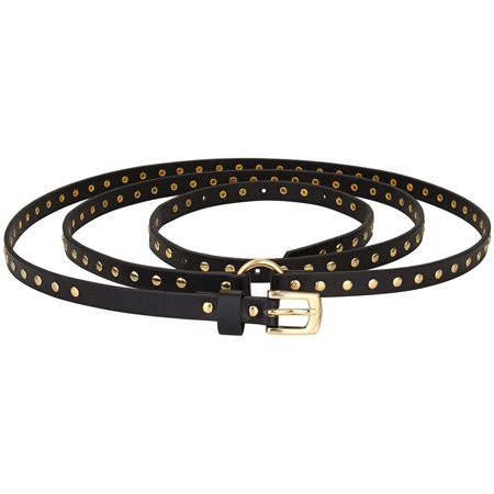 PIKADINGNIS Women Punk Leather Belt Skinny Studded Thin Waist Belt Casual Rivet Jean Pants Rock Meta | Walmart (US)