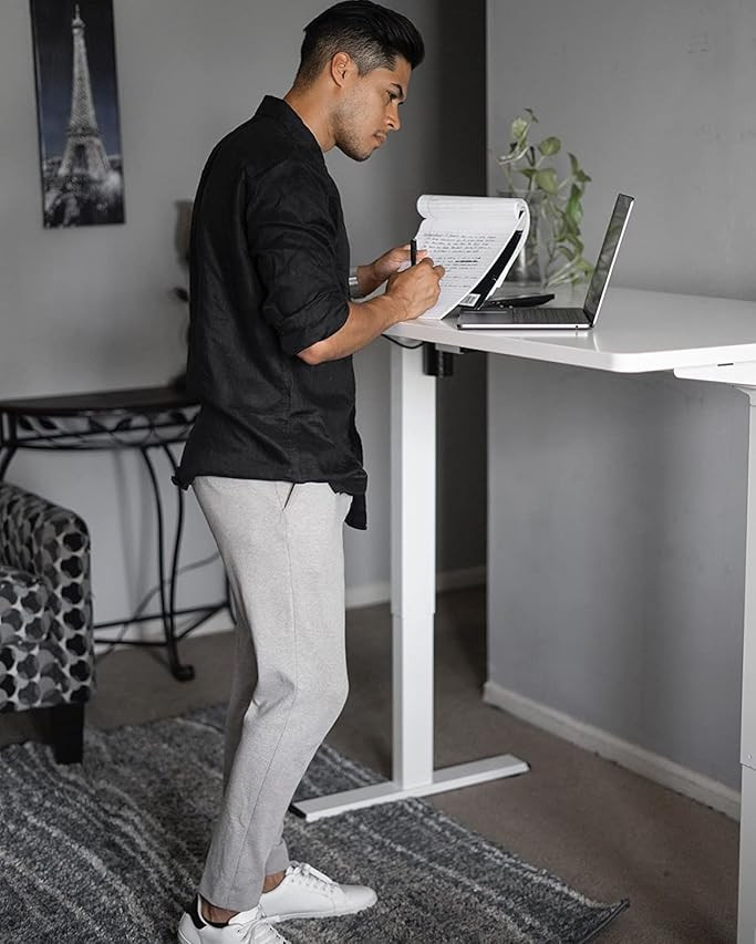 55 Inch Bamboo Electric Standing Desk, Dual Motor Height Adjustable Desk, Stable and Durable 3 St... | Amazon (US)