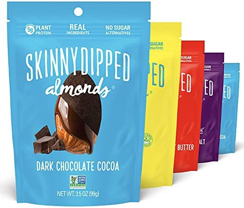SkinnyDipped Fan Favorites Almond Variety Pack, Healthy Snack, Plant Protein, Gluten Free, 3.5 oz Re | Amazon (US)
