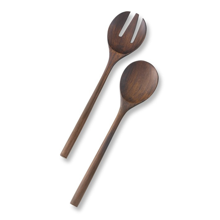 Teak Walnut Finish Salad Servers | Williams-Sonoma