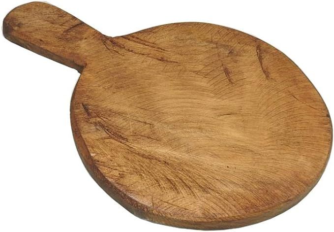 Rustic World 12"Lx8"W (Approx.) Handcrafted Wooden Circular Bread Board, Brown | Amazon (US)