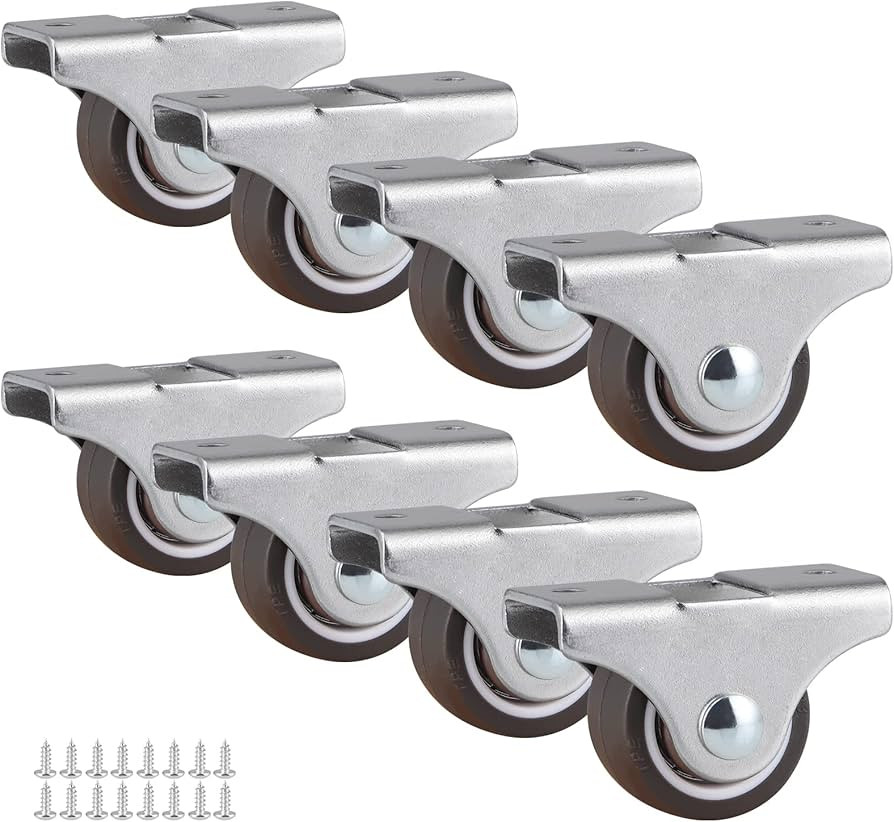 Skelang 8-Pack Rigid Caster 1", Low Profile Caster Wheel, Top Plate Fixed Caster for Trundle Bed,... | Amazon (US)