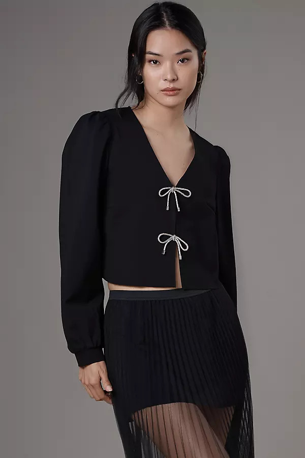 Left Coast Bow-Front Cardigan Top | Anthropologie (US)