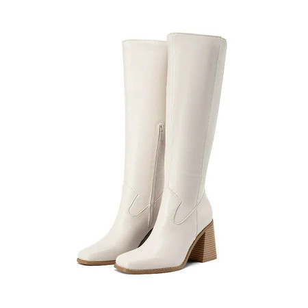BURUDANI Women s High Block Heel Knee-High Boots | Walmart (US)